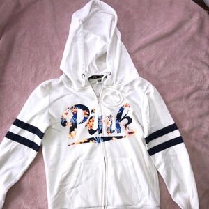 Small VS PINK White Zip up hoodie
